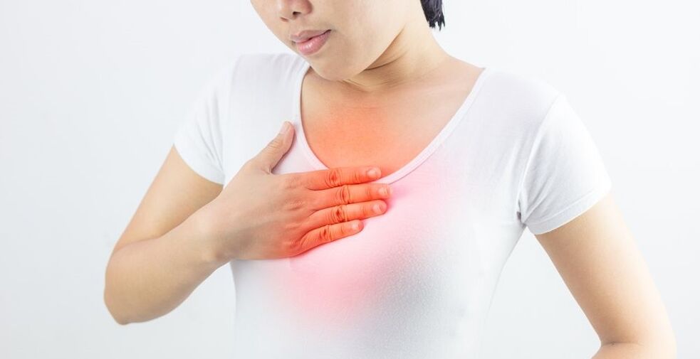dolor en el pecho debido a la osteocondrosis